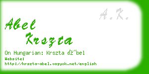 abel krszta business card